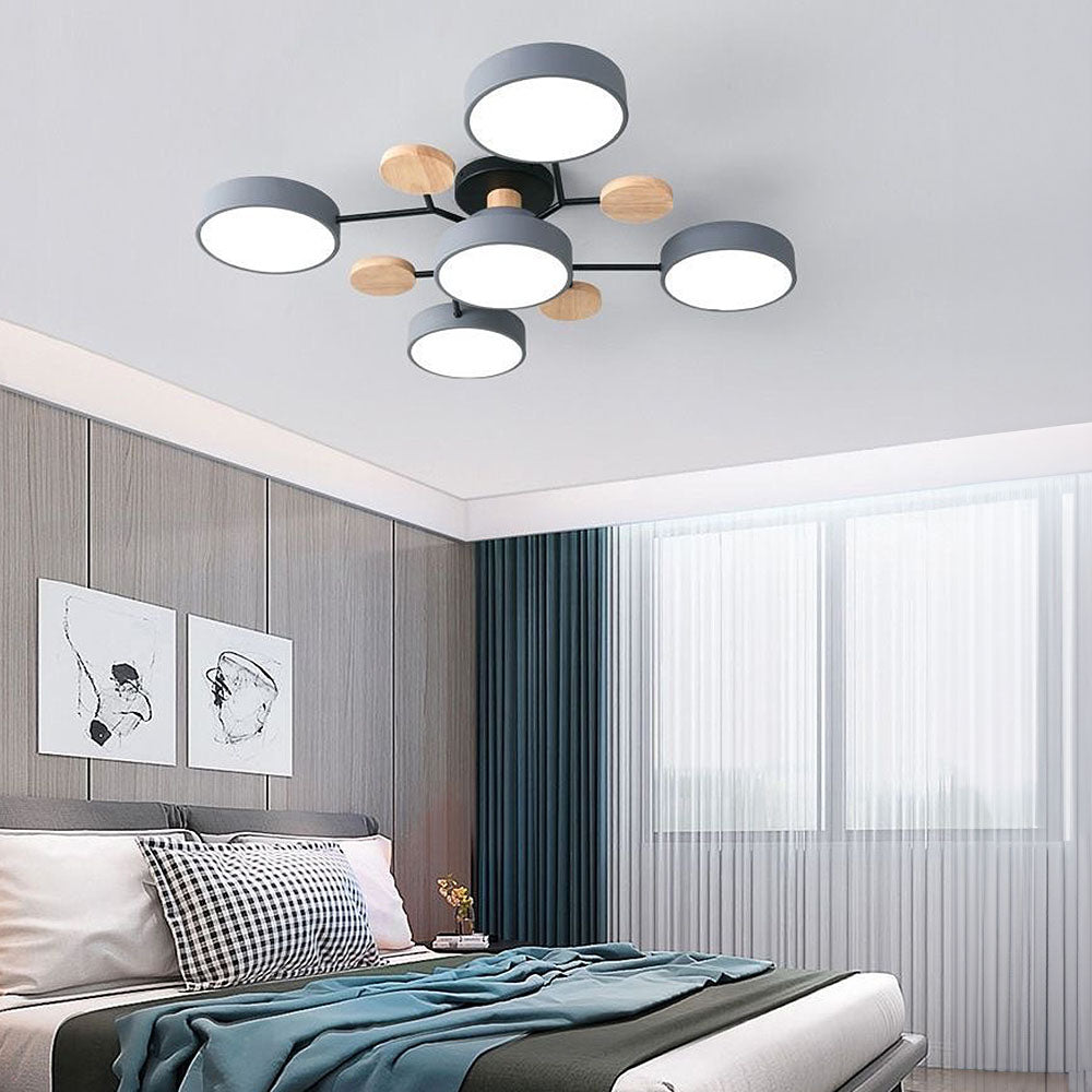Modern Circular LED Ceiling Light Fixture – Energy-Efficient Chandelier for Living Room, Bedroom, Hallway