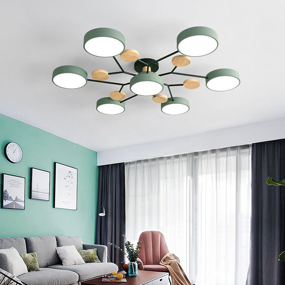Modern Circular LED Ceiling Light Fixture – Energy-Efficient Chandelier for Living Room, Bedroom, Hallway