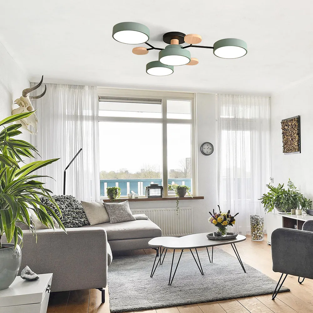 Modern Circular LED Ceiling Light Fixture – Energy-Efficient Chandelier for Living Room, Bedroom, Hallway