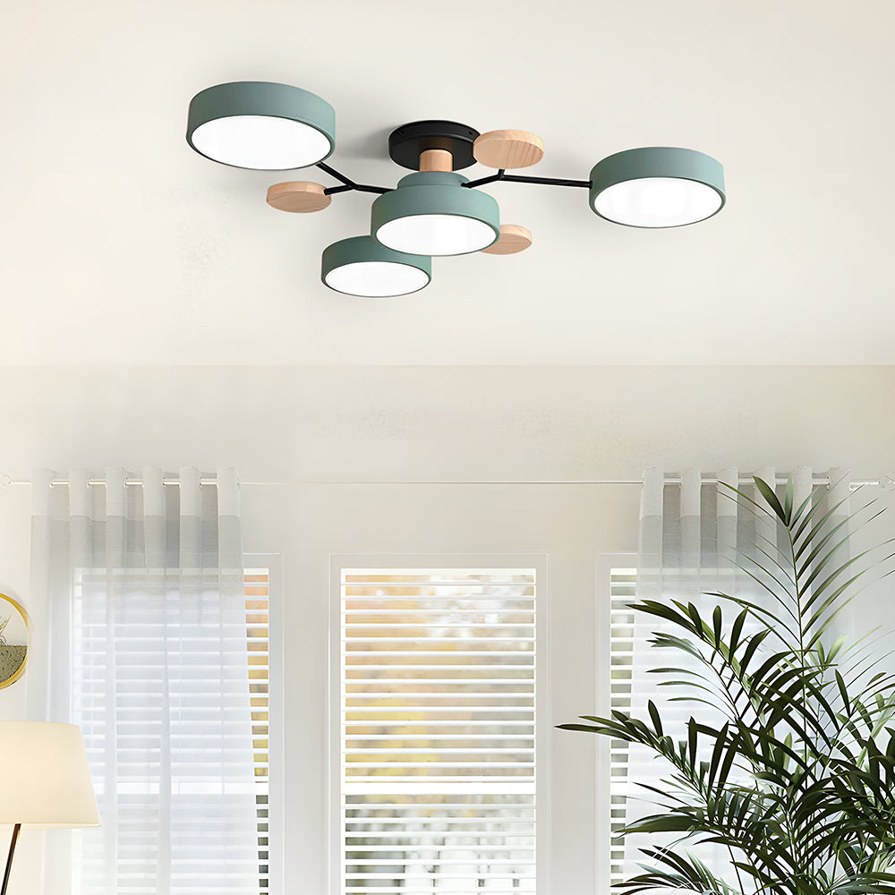 Modern Circular LED Ceiling Light Fixture – Energy-Efficient Chandelier for Living Room, Bedroom, Hallway