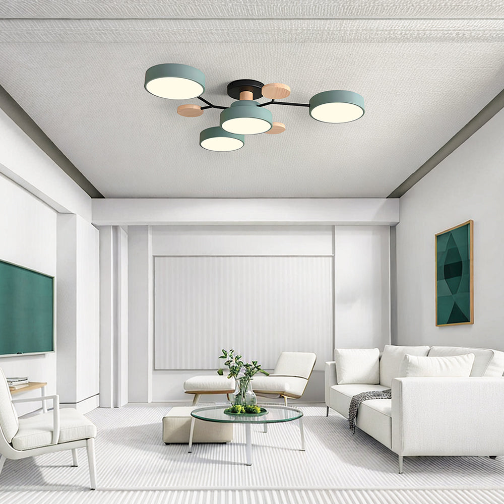 Modern Circular LED Ceiling Light Fixture – Energy-Efficient Chandelier for Living Room, Bedroom, Hallway