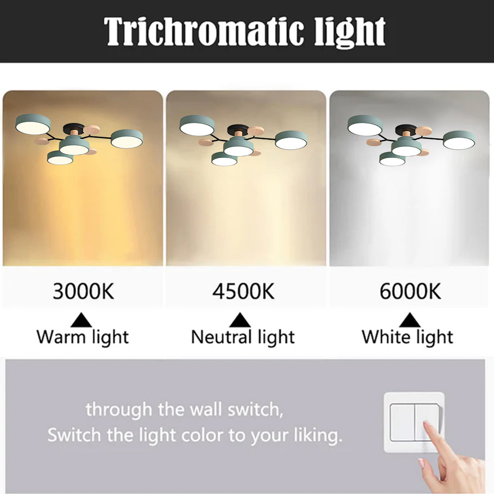 Modern Circular LED Ceiling Light Fixture – Energy-Efficient Chandelier for Living Room, Bedroom, Hallway