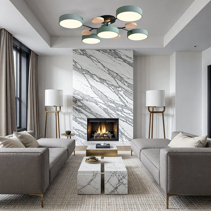 Modern Circular LED Ceiling Light Fixture – Energy-Efficient Chandelier for Living Room, Bedroom, Hallway