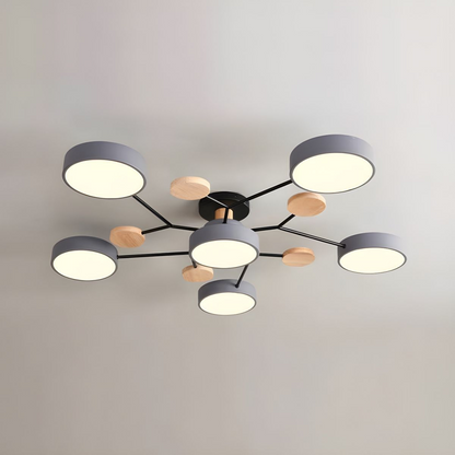 Modern Circular LED Ceiling Light Fixture – Energy-Efficient Chandelier for Living Room, Bedroom, Hallway