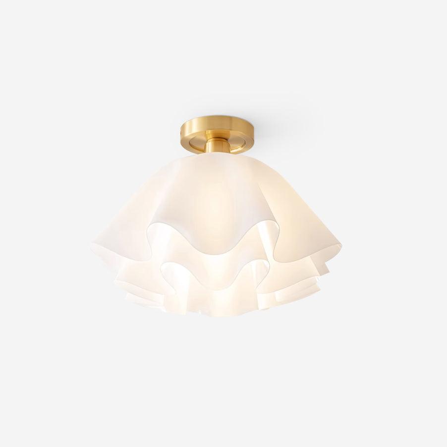 Modern Copper Flush Mount Ceiling Light Fixture – Unique Folded LED Design for Home Decor, Energy Efficient Illumination