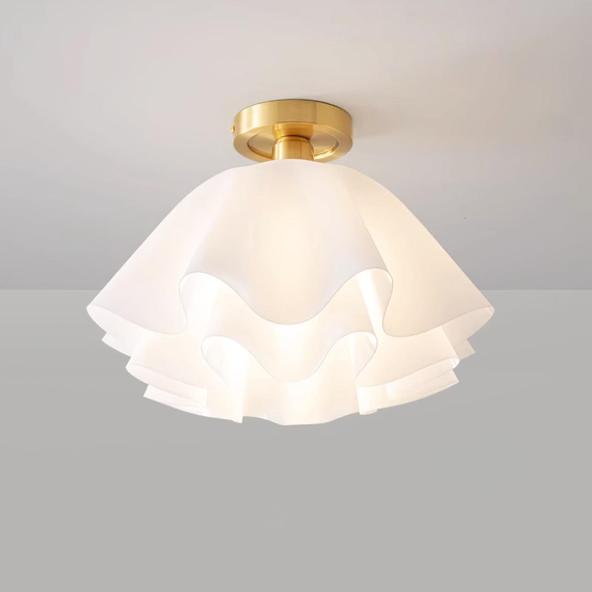 Modern Copper Flush Mount Ceiling Light Fixture – Unique Folded LED Design for Home Decor, Energy Efficient Illumination