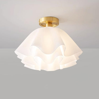 Modern Copper Flush Mount Ceiling Light Fixture – Unique Folded LED Design for Home Decor, Energy Efficient Illumination