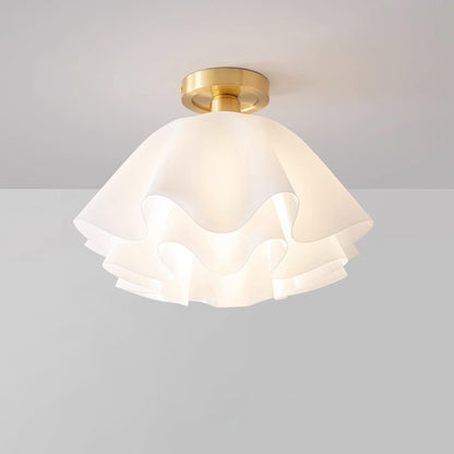 Modern Copper Flush Mount Ceiling Light Fixture – Unique Folded LED Design for Home Decor, Energy Efficient Illumination