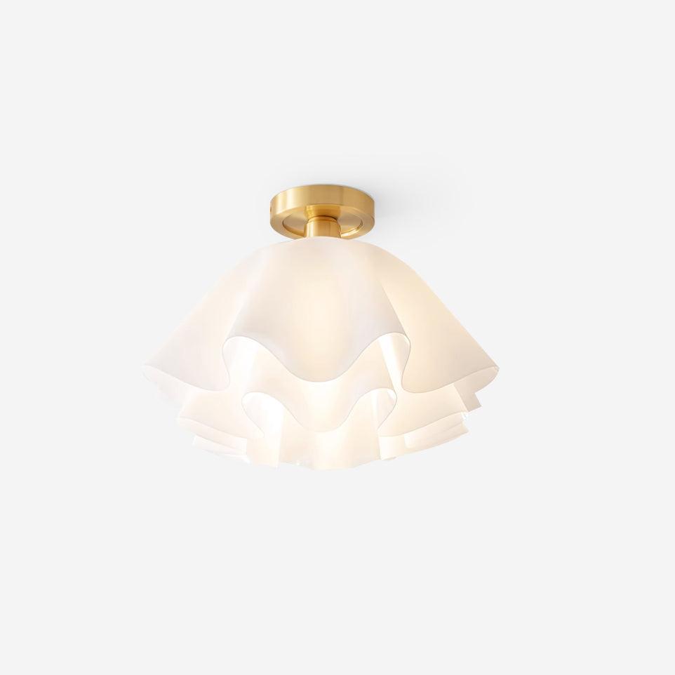 Modern Copper Flush Mount Ceiling Light Fixture – Unique Folded LED Design for Home Decor, Energy Efficient Illumination