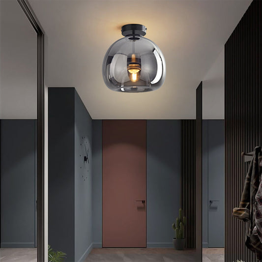 Modern Copper Glass Ceiling Light Fixture for Hallway and Living Room - Elegant Design, Easy Installation, Versatile Use