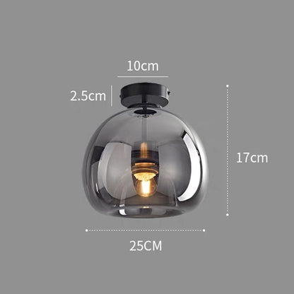 Modern Copper Glass Ceiling Light Fixture for Hallway and Living Room - Elegant Design, Easy Installation, Versatile Use