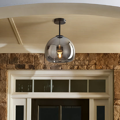 Modern Copper Glass Ceiling Light Fixture for Hallway and Living Room - Elegant Design, Easy Installation, Versatile Use