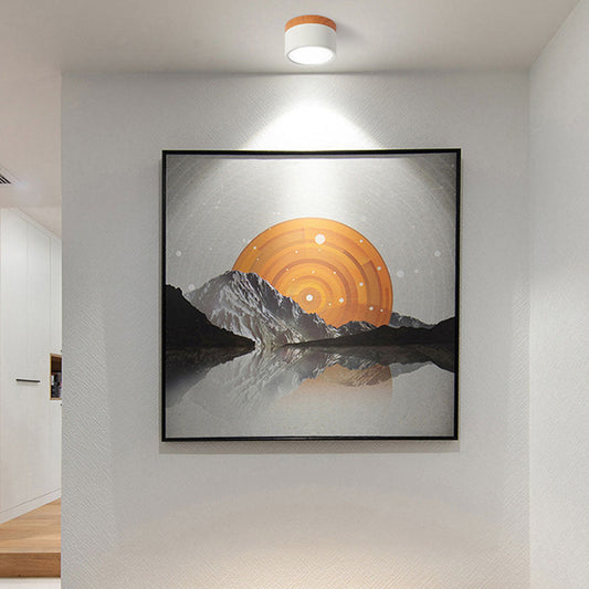 Modern Cylinder Flush Mount Ceiling Light Fixture – Energy Efficient LED Lighting for Hallway, Dining Room, Living Room