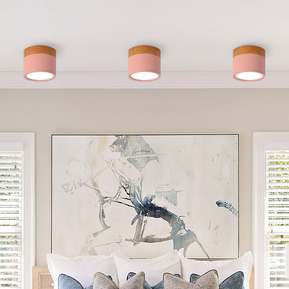 Modern Cylinder Flush Mount Ceiling Light Fixture – Energy Efficient LED Lighting for Hallway, Dining Room, Living Room