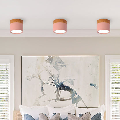 Modern Cylinder Flush Mount Ceiling Light Fixture – Energy Efficient LED Lighting for Hallway, Dining Room, Living Room