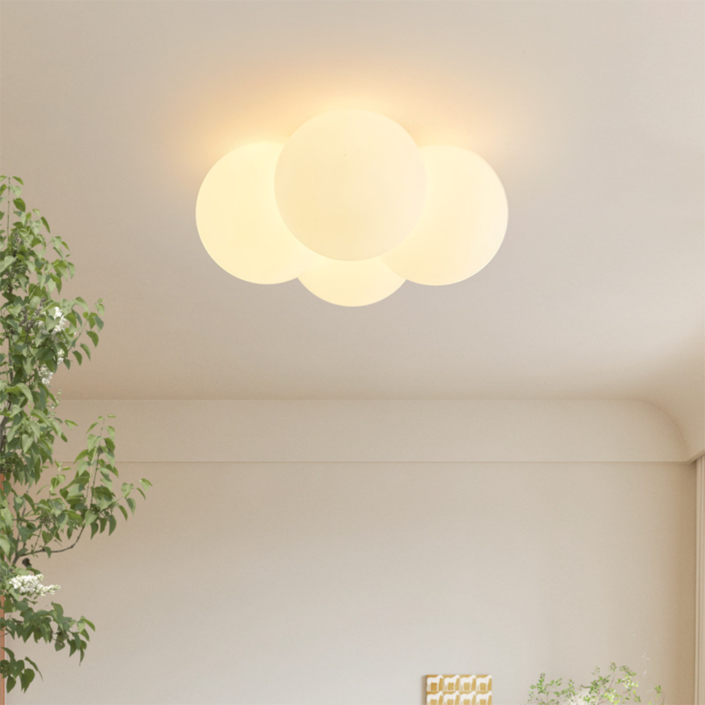 Modern Flush Mount LED Ceiling Light Fixture with Adjustable Color Temperature – Cozy Cloud Design for Home