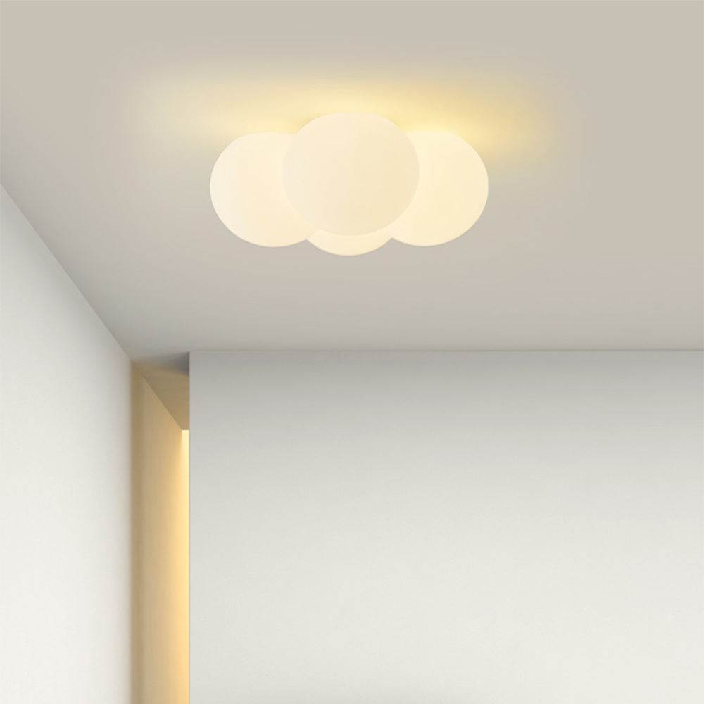 Modern Flush Mount LED Ceiling Light Fixture with Adjustable Color Temperature – Cozy Cloud Design for Home