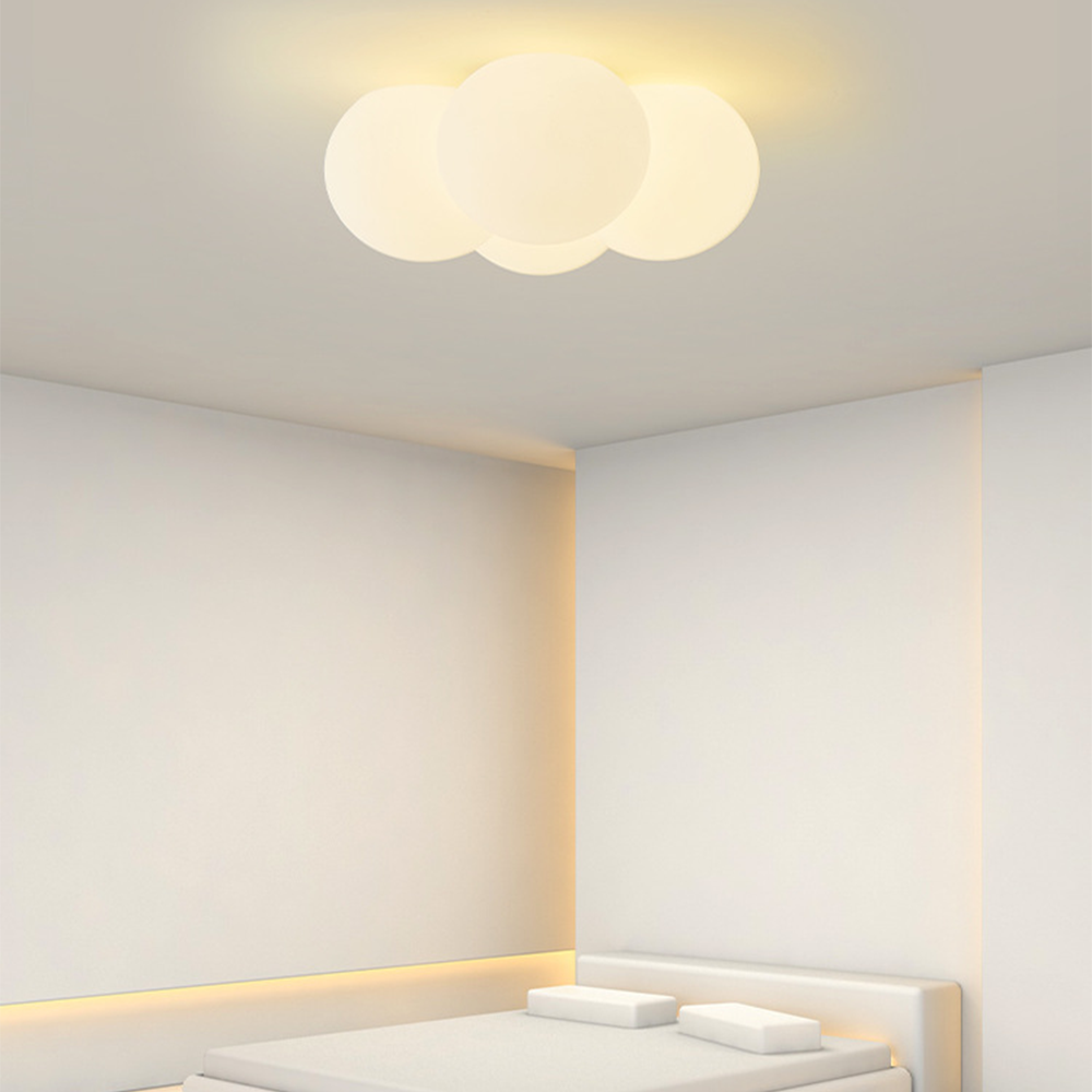 Modern Flush Mount LED Ceiling Light Fixture with Adjustable Color Temperature – Cozy Cloud Design for Home