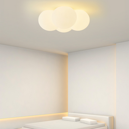 Modern Flush Mount LED Ceiling Light Fixture with Adjustable Color Temperature – Cozy Cloud Design for Home