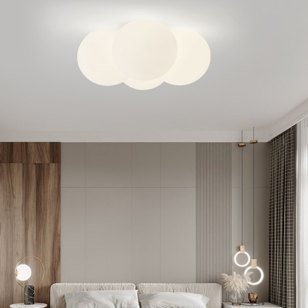 Modern Flush Mount LED Ceiling Light Fixture with Adjustable Color Temperature – Cozy Cloud Design for Home