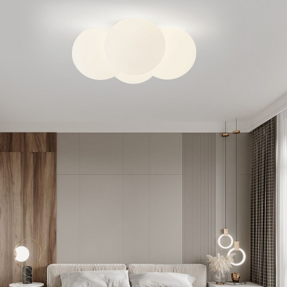 Modern Flush Mount LED Ceiling Light Fixture with Adjustable Color Temperature – Cozy Cloud Design for Home