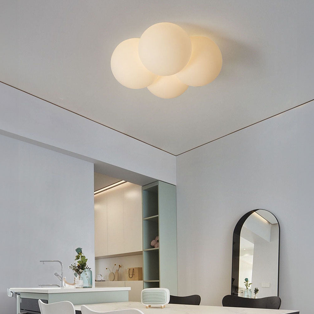 Modern Flush Mount LED Ceiling Light Fixture with Adjustable Color Temperature – Cozy Cloud Design for Home