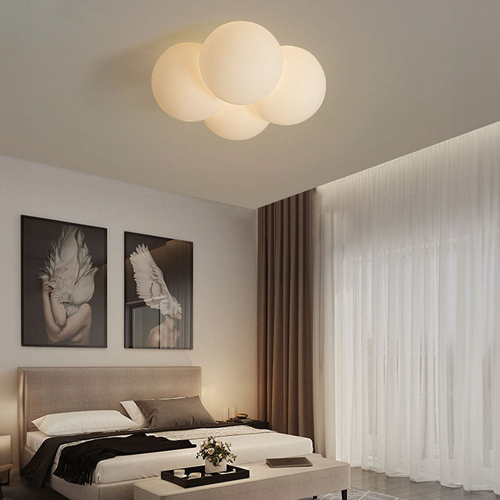 Modern Flush Mount LED Ceiling Light Fixture with Adjustable Color Temperature – Cozy Cloud Design for Home