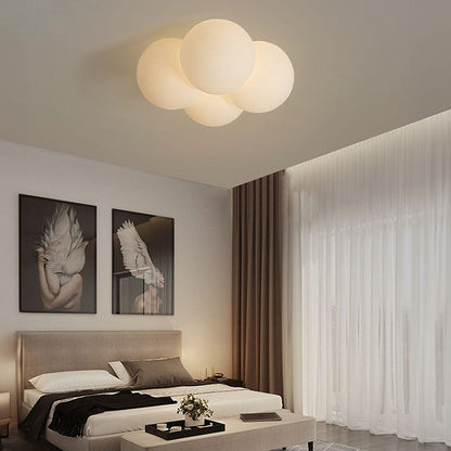 Modern Flush Mount LED Ceiling Light Fixture with Adjustable Color Temperature – Cozy Cloud Design for Home