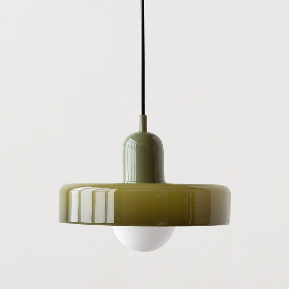 Modern Glass Pendant Light – Bauhaus Design for Kitchen Island and Dining Room – Energy Efficient Hanging Light