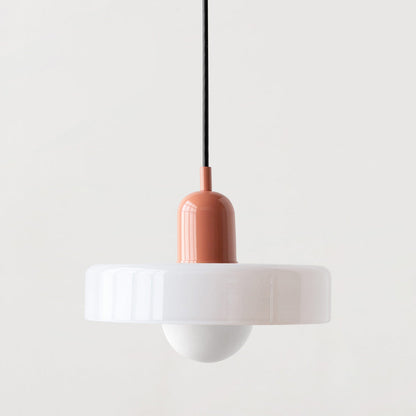 Modern Glass Pendant Light – Bauhaus Design for Kitchen Island and Dining Room – Energy Efficient Hanging Light