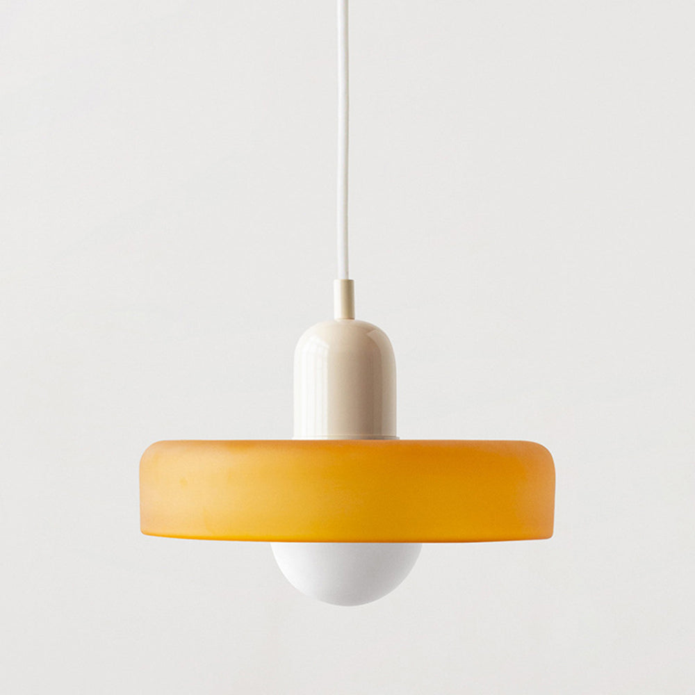 Modern Glass Pendant Light – Bauhaus Design for Kitchen Island and Dining Room – Energy Efficient Hanging Light