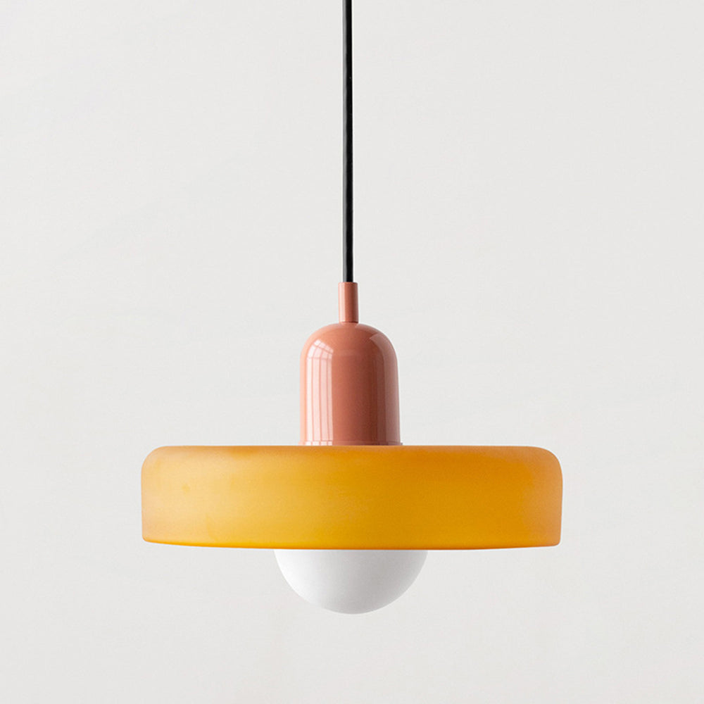 Modern Glass Pendant Light – Bauhaus Design for Kitchen Island and Dining Room – Energy Efficient Hanging Light