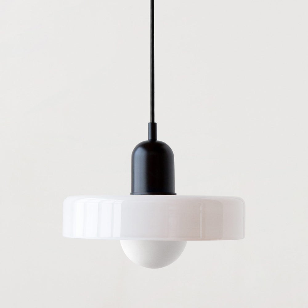 Modern Glass Pendant Light – Bauhaus Design for Kitchen Island and Dining Room – Energy Efficient Hanging Light