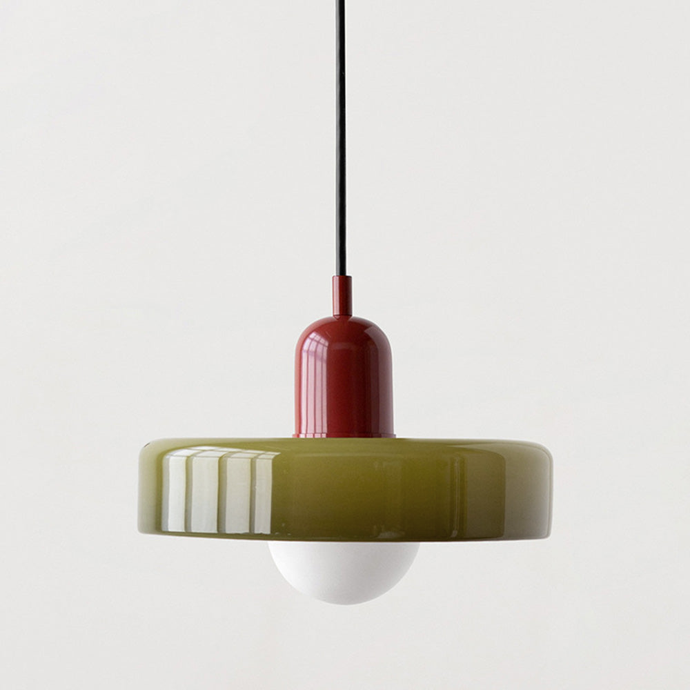 Modern Glass Pendant Light – Bauhaus Design for Kitchen Island and Dining Room – Energy Efficient Hanging Light