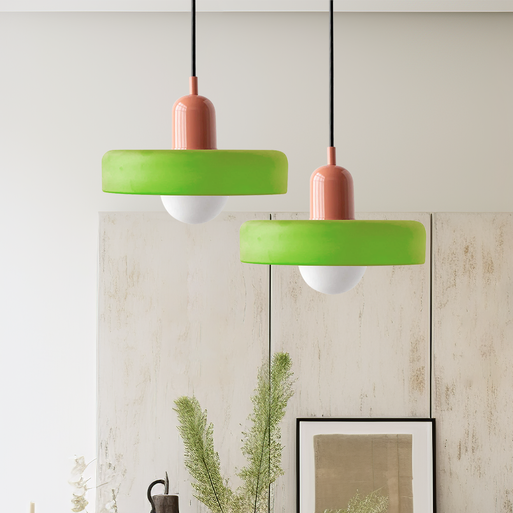 Modern Glass Pendant Light – Bauhaus Design for Kitchen Island and Dining Room – Energy Efficient Hanging Light