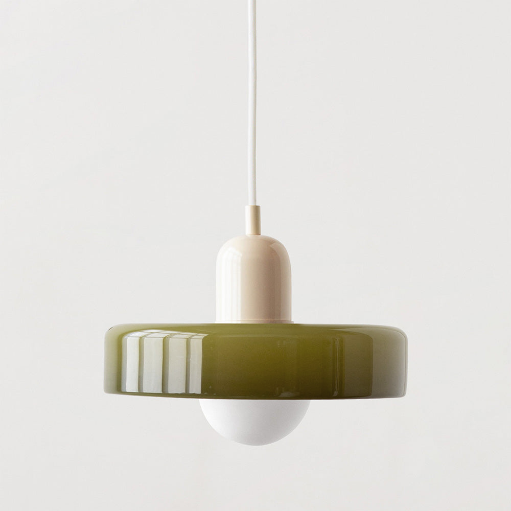 Modern Glass Pendant Light – Bauhaus Design for Kitchen Island and Dining Room – Energy Efficient Hanging Light