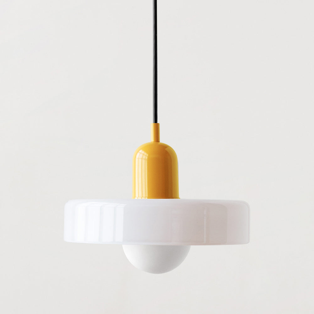 Modern Glass Pendant Light – Bauhaus Design for Kitchen Island and Dining Room – Energy Efficient Hanging Light