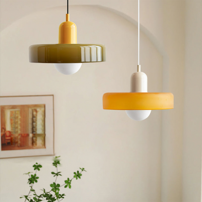 Modern Glass Pendant Light – Bauhaus Design for Kitchen Island and Dining Room – Energy Efficient Hanging Light