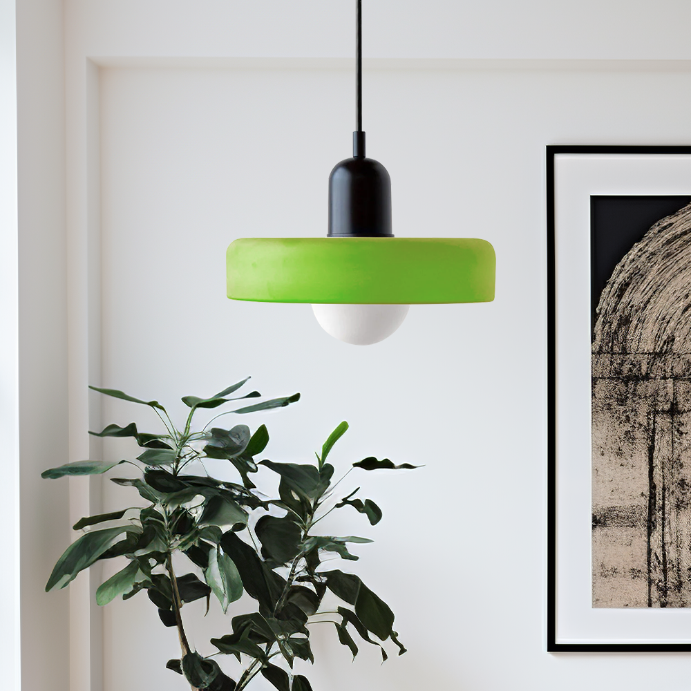 Modern Glass Pendant Light – Bauhaus Design for Kitchen Island and Dining Room – Energy Efficient Hanging Light