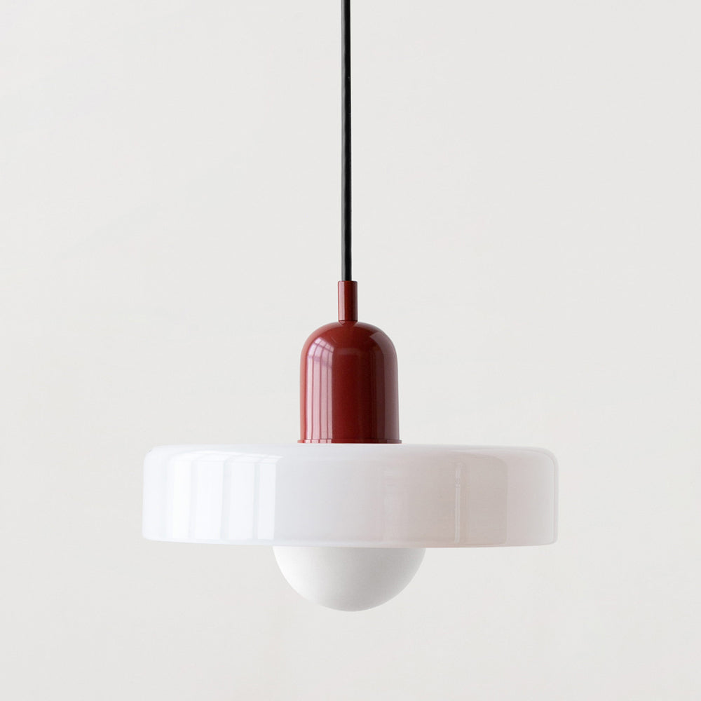 Modern Glass Pendant Light – Bauhaus Design for Kitchen Island and Dining Room – Energy Efficient Hanging Light