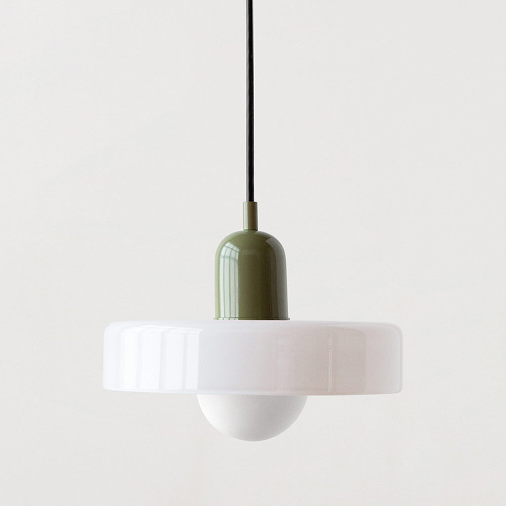 Modern Glass Pendant Light – Bauhaus Design for Kitchen Island and Dining Room – Energy Efficient Hanging Light