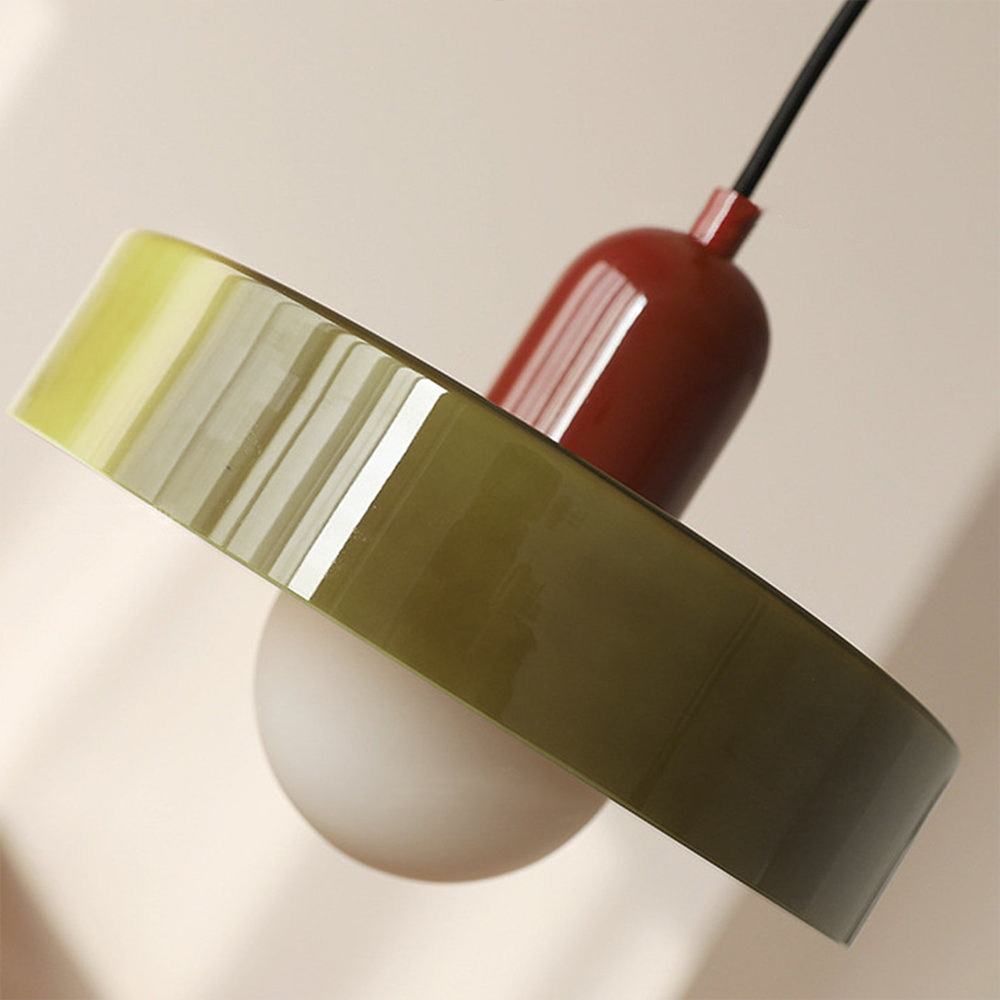 Modern Glass Pendant Light – Bauhaus Design for Kitchen Island and Dining Room – Energy Efficient Hanging Light