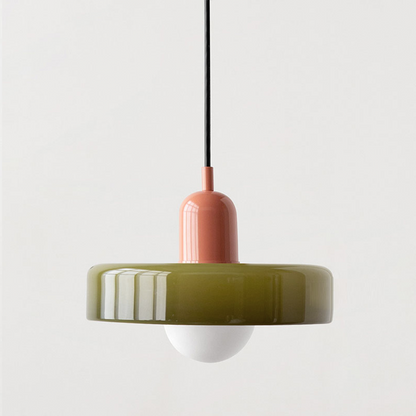 Modern Glass Pendant Light – Bauhaus Design for Kitchen Island and Dining Room – Energy Efficient Hanging Light
