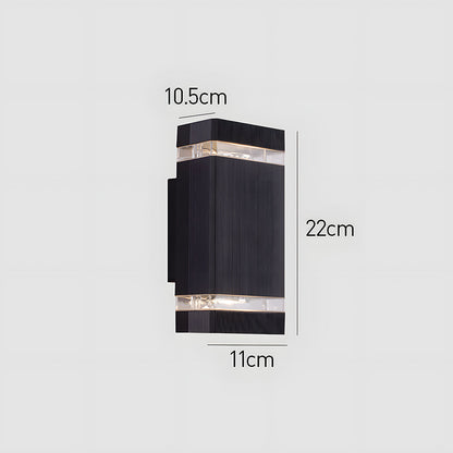 Modern IP65 Black Outdoor Wall Light – Up Down Illumination for Gardens and Patios