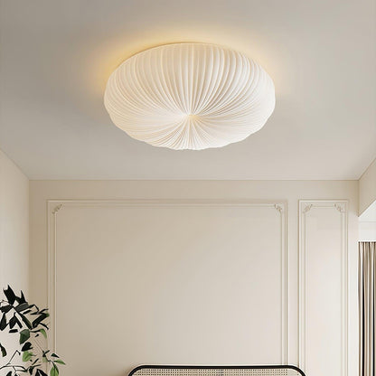 Modern LED Flush Mount Ceiling Light Fixture with Remote Control and Adjustable Brightness - Metal and PE Acrylic Design