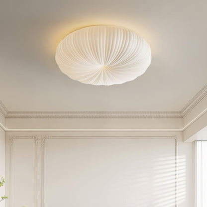 Modern LED Flush Mount Ceiling Light Fixture with Remote Control and Adjustable Brightness - Metal and PE Acrylic Design