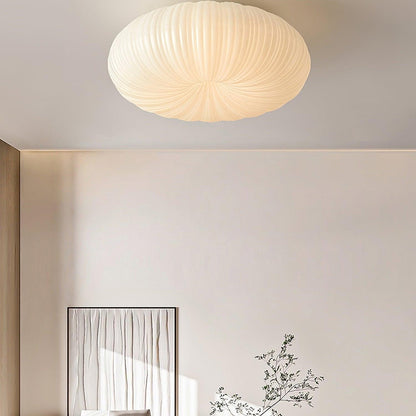 Modern LED Flush Mount Ceiling Light Fixture with Remote Control and Adjustable Brightness - Metal and PE Acrylic Design