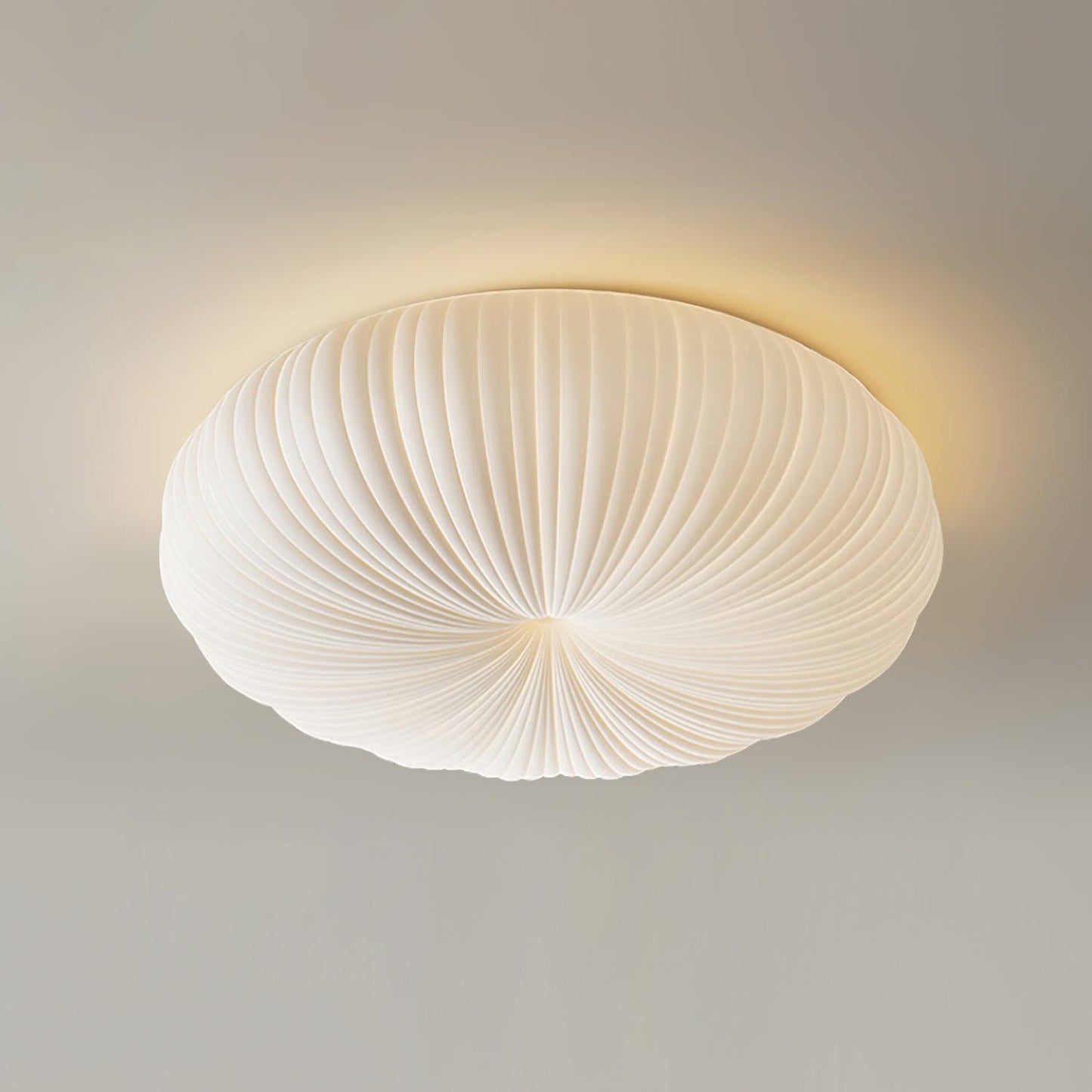 Modern LED Flush Mount Ceiling Light Fixture with Remote Control and Adjustable Brightness - Metal and PE Acrylic Design