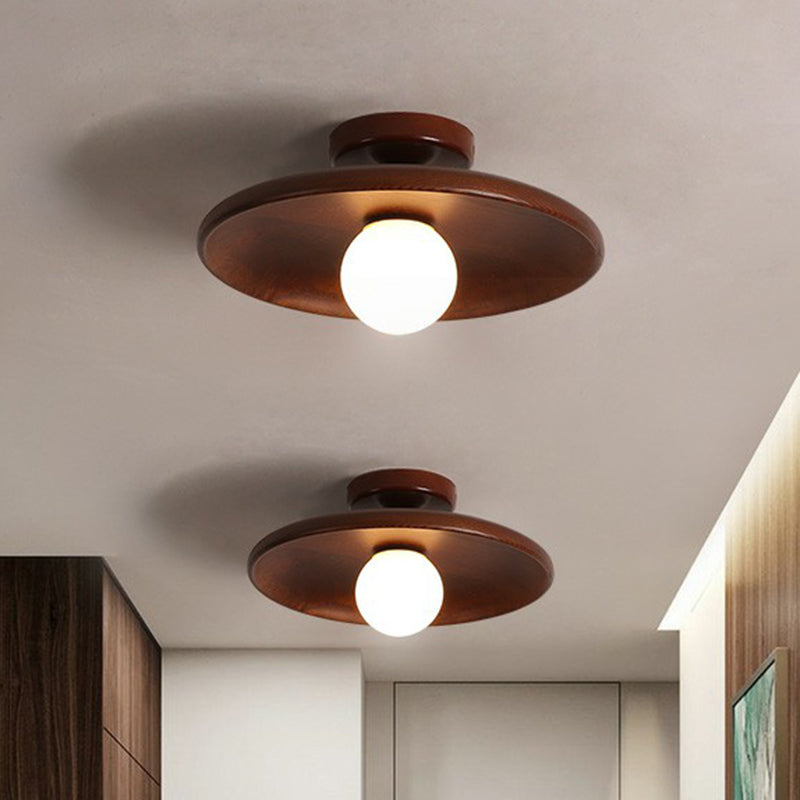 Modern Minimalist LED Ceiling Light Fixture – Elegant Wood Design for Cozy Illumination in Bedrooms and Hallways