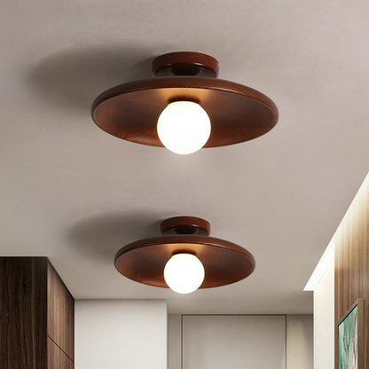 Modern Minimalist LED Ceiling Light Fixture – Elegant Wood Design for Cozy Illumination in Bedrooms and Hallways
